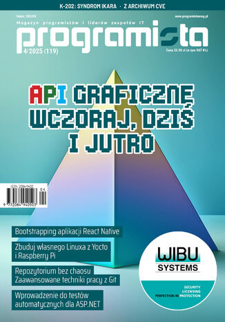 Programista nr 119. API graficzne - wczoraj, dziś i jutro Magazyn Programista - okladka książki
