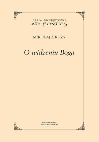 O widzeniu Boga Mikołaj z Kuzy - okladka książki
