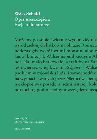 Opis nieszczęścia. Eseje o literaturze W.G. Sebald - okladka książki