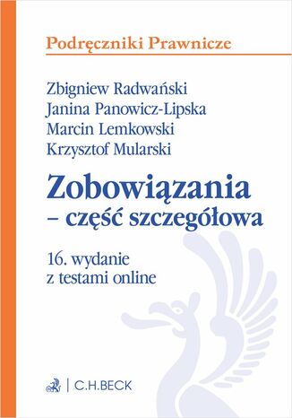 Zobowiązania - część szczegółowa z testami online Zbigniew Radwański, Janina Panowicz-Lipska - okladka książki