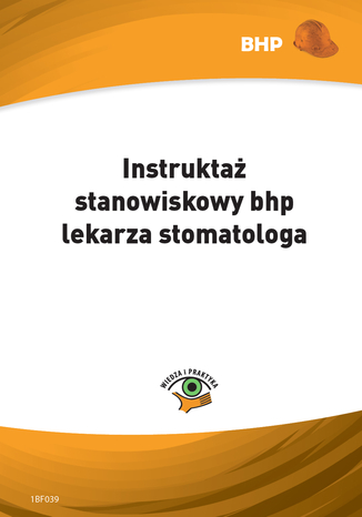 Instruktaż stanowiskowy bhp lekarza stomatologa Waldemar Klucha - okladka książki