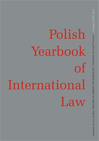 2012 POLISH YEARBOOK OF INTERNATIONAL LAW vol. XXXII Władysław Czapliński - okladka książki