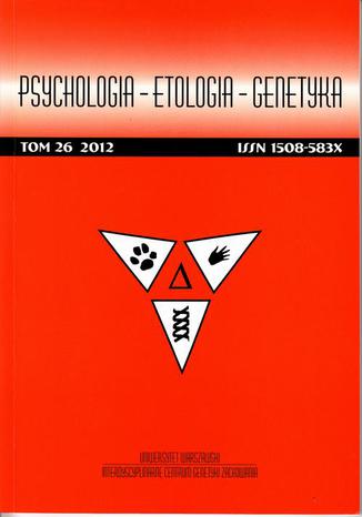 Psychologia-Etologia-Genetyka nr 26/2012 Włodzimierz Oniszczenko - okladka książki