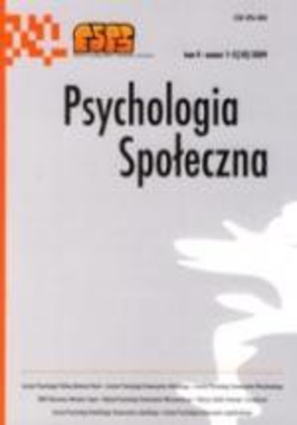 Psychologia Społeczna nr 1-2(10)/2009 Maria Lewicka - okladka książki