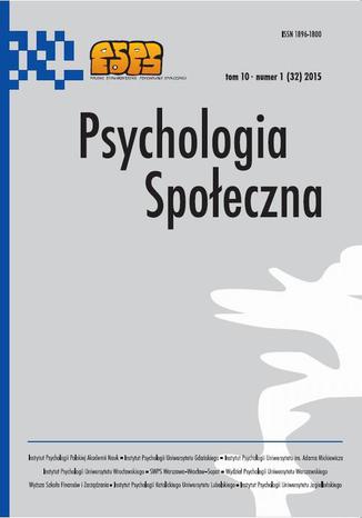 Psychologia Społeczna nr 1(32)/2015 Maria Lewicka - okladka książki