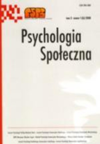 Psychologia Społeczna nr 1(6)/2008 Maria Lewicka - okladka książki
