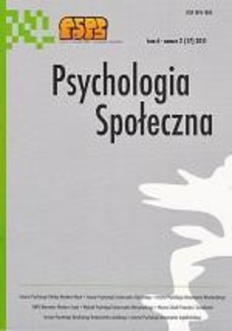 Psychologia Społeczna nr 2(17)/2011 Maria Lewicka - okladka książki