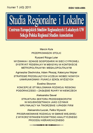 Studia Regionalne i Lokalne nr 1(43)/2011 Grzegorz Gorzelak - okladka książki