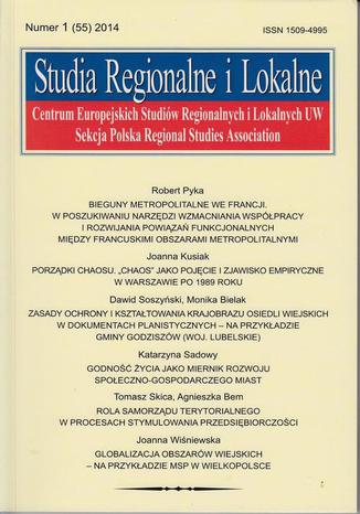 Studia Regionalne i Lokalne nr 1(55)/2014 Grzegorz Gorzelak - okladka książki