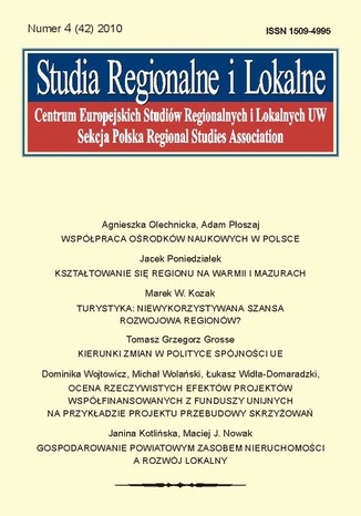 Studia Regionalne i Lokalne nr 4(42)/2010 Grzegorz Gorzelak - okladka książki