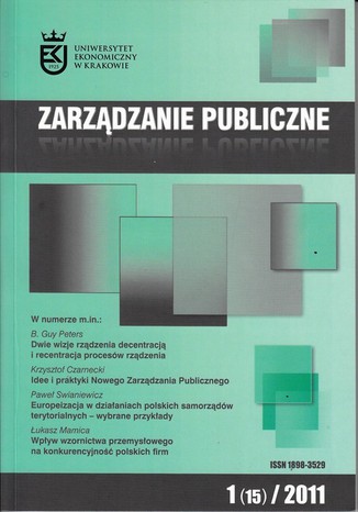 Zarządzanie Publiczne nr 1(15)/2011 Jerzy Hausner - okladka książki