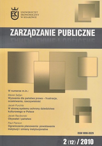 Zarządzanie Publiczne nr 2(12)/2010 Jerzy Hausner - okladka książki