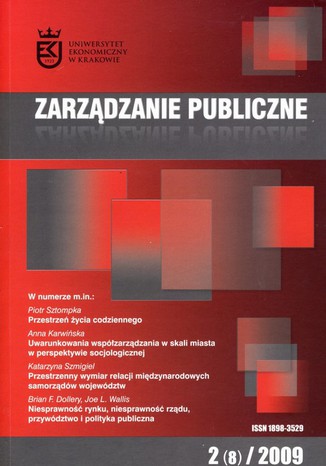 Zarządzanie Publiczne nr 2(8)/2009 Jerzy Hausner - okladka książki