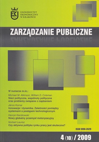 Zarządzanie Publiczne nr 4(10)/2009 Jerzy Hausner - okladka książki