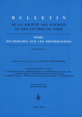 Bulletin de la Société des sciences et des lettres de Łódź, Série: Recherches sur les déformations  t. 63 z. 2 Praca zbiorowa - okladka książki