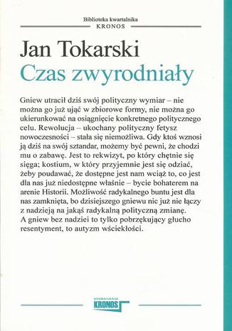 Czas zwyrodniały Jan Tokarski - okladka książki