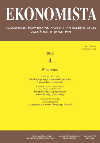 Ekonomista 2012 nr 4 Praca zbiorowa - okladka książki
