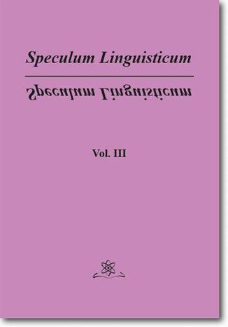 Speculum Linguisticum Vol. 3 Jan Wawrzyńczyk - okladka książki