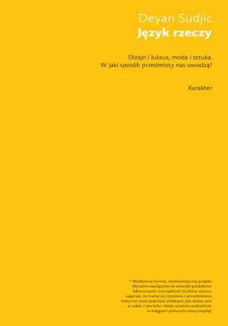 Język rzeczy Dejan Sudjic - okladka książki