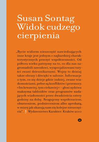 Widok cudzego cierpienia Susan Sontag - okladka książki