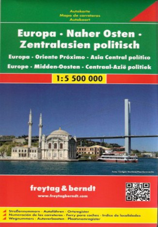 Europa - Bliski Wschód - Azja Środkowa mapa 1:5 500 000 Freytag & Berndt Praca zbiorowa - okladka książki