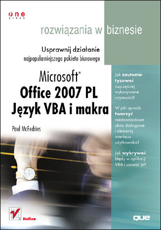 Office 2007. Język VBA i makra. Rozwiązania w biznesie Paul McFedries - okladka książki