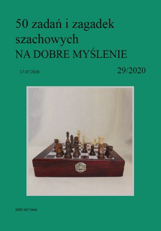 50 zadań i zagadek szachowych NA DOBRE MYŚLENIE 29/2020 Artur Bieliński - okladka książki