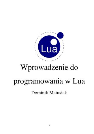 Wprowadzenie do programowania w Lua Dominik Matusiak - okladka książki
