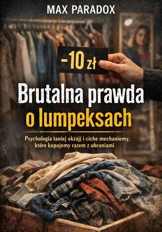 Brutalna prawda o lumpeksach. Psychologia taniej okazji i ciche mechanizmy, które kupujemy razem z ubraniami Max Paradox - okladka książki