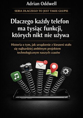 Dlaczego każdy telefon ma tysiąc funkcji, których nikt nie używa. Historia o tym, jak urządzenie z kieszeni stało się najbardziej ambitnym projektem technologicznym naszych czasów Max Paradox - okladka książki