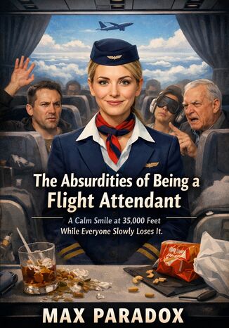 The Absurdities of Being a Flight Attendant - A Calm Smile at 35,000 Feet While Everyone Slowly Loses It Max Paradox - okladka książki