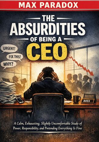 The Absurdities of Being a CEO - A Calm, Exhausting, Slightly Uncomfortable Study of Power, Responsibility, and Pretending Everything Is Fine Max Paradox - okladka książki
