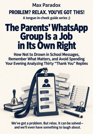 The Parents\' WhatsApp Group Is a Job in Its Own Right - How Not to Drown in School Messages, Remember What Matters, and Avoid Spending Your Evening Analyzing Thirty “Thank You" Replies Max Paradox - okladka książki