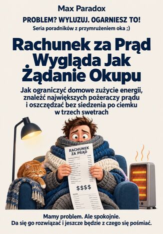 Rachunek za Prąd Wygląda Jak Żądanie Okupu - Jak ograniczyć domowe zużycie energii, znaleźć największych pożeraczy prądu i oszczędzać bez siedzenia po ciemku w trzech swetrach Max Paradox - okladka książki