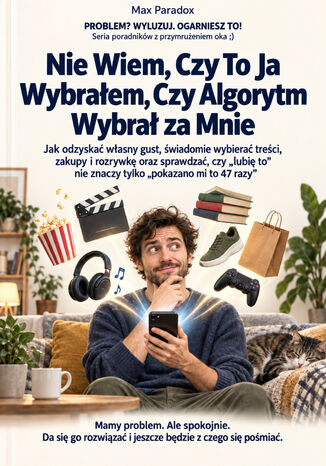 Nie Wiem, Czy To Ja Wybrałem, Czy Algorytm Wybrał za Mnie - Jak odzyskać własny gust, świadomie wybierać treści, zakupy i rozrywkę oraz sprawdzać, czy "lubię to" nie znaczy tylko "pokazano mi to 47 razy" Max Paradox - okladka książki
