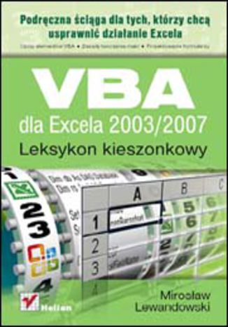 VBA dla Excela 2003/2007. Leksykon kieszonkowy Mirosław Lewandowski - okladka książki