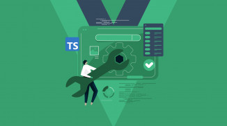 Okładka - Vue.js w praktyce. Kurs video. Poznaj narzędzia web developera: Vue.js, TypeScript, Miro, Firebase - Grzegorz Ważny