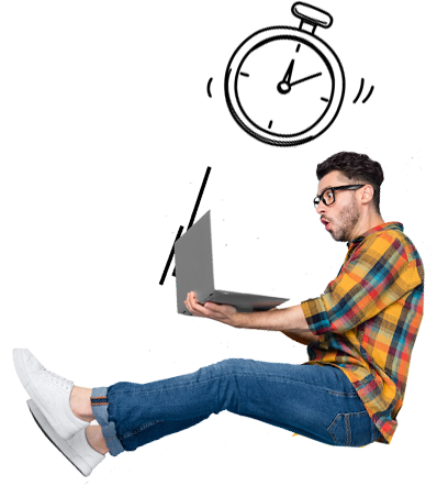 Grafika mężczyzną z laptopem