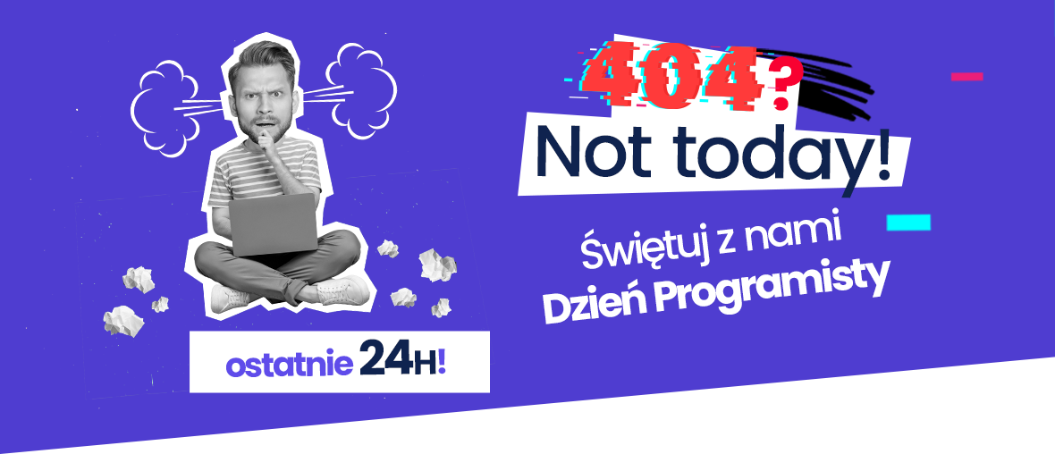 Grafika z banerem świętuj z nami Dzień Programisty