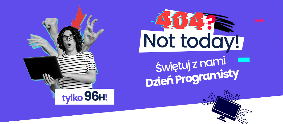 Grafika z banerem świętuj z nami Dzień Programisty