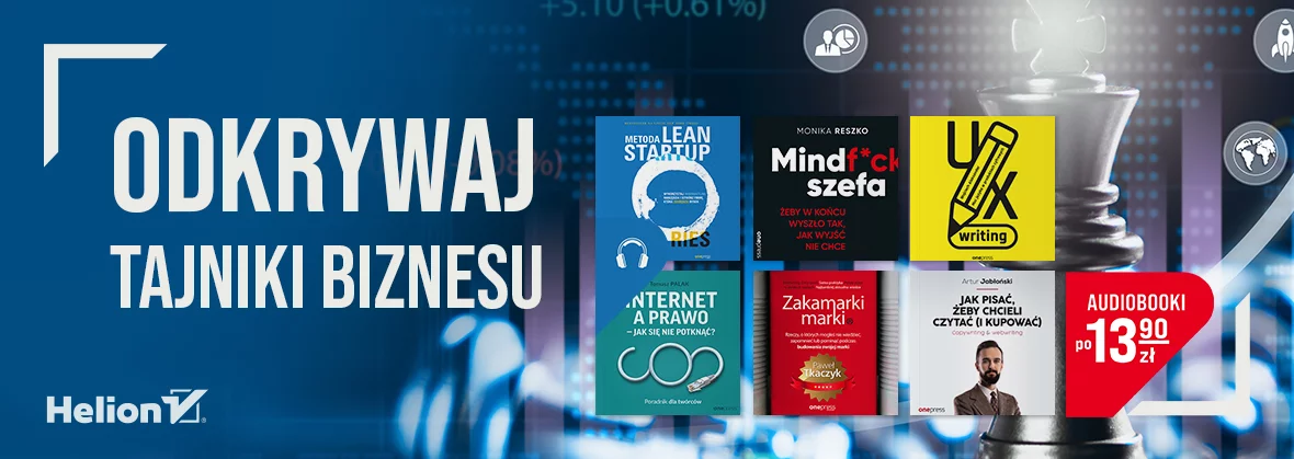 Grafika promocyjna - Odkrywaj tajniki biznesu [Audiobooki po 13,90zł]