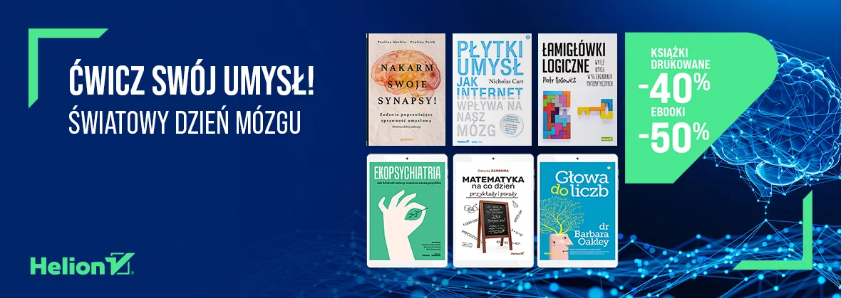 Grafika promocyjna - Ćwicz swój umysł! [Książki drukowane -40% | Ebooki -50%]
