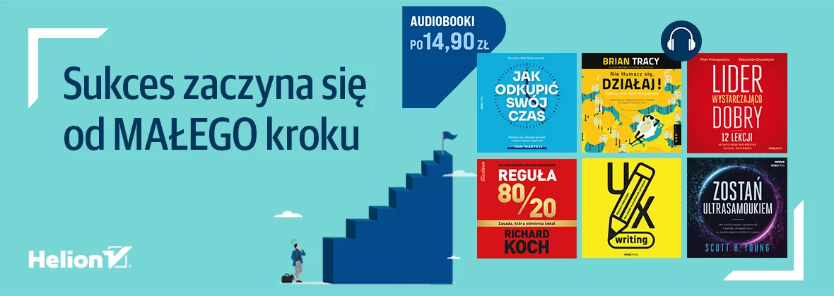 Grafika promocyjna - Sukces zaczyna sie od małego kroku [Audiobooki po 14,90zł]