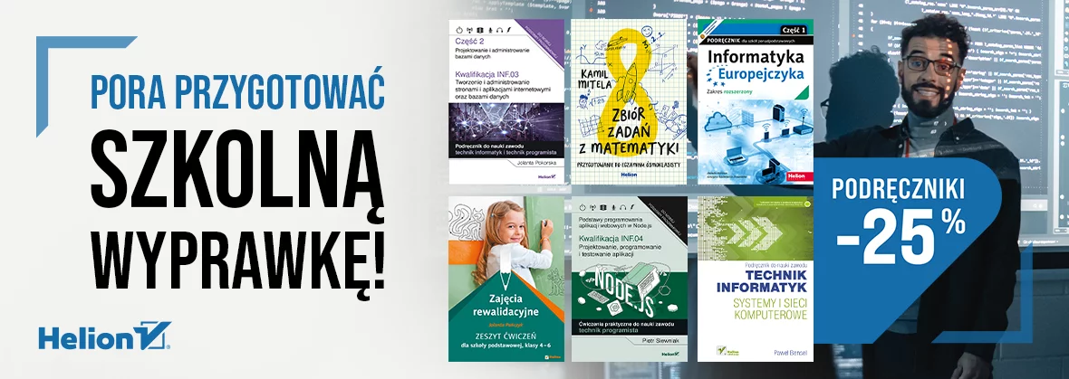 Grafika promocyjna - Pora przygotować szkolną wyprawkę! [PODRĘCZNIKI -25%]