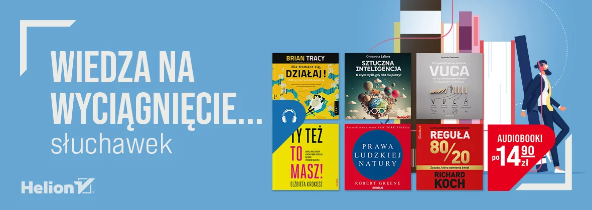 Grafika promocyjna - Wiedza na wyciągnięcie... słuchawek [Audiobooki po 14,90zł]