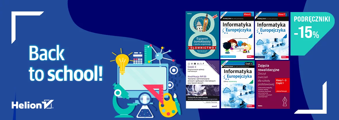 Grafika promocji - Back to school! [PODRĘCZNIKI -15%]