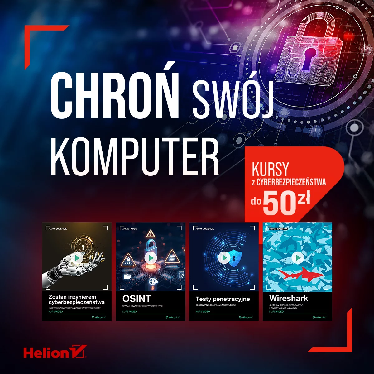Grafika promocji - Chroń swój komputer [Kursy online do 50 zł]