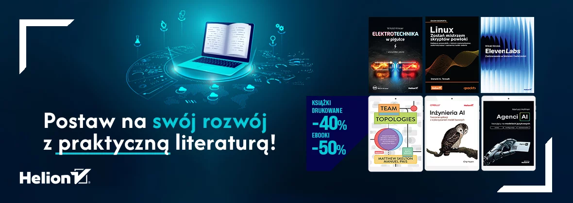 Grafika promocji - Postaw na swój rozwój z praktyczną literaturą! [Ksiazki drukowane -40%, Ebooki -50%]