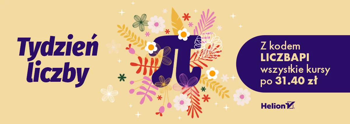 Grafika promocji - Tydzień liczby pi - z kodem LICZBAPI wszystkie kursy po 31,4 zł