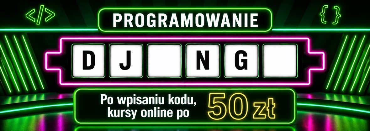 Grafika promocji - Kursy z programowania po 50 zł!